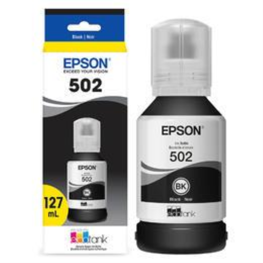 Epson T502 Ink Bottle, Pigment Black, w/Sensor