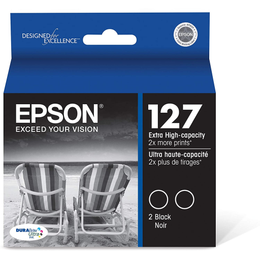 T127120D2 Epson 127 Extra High-Capacity Dual Pack Black Original Ink Cartridges
