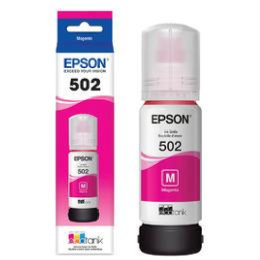 Epson T502 Ink Bottle, Dye Magenta, w/Sensor