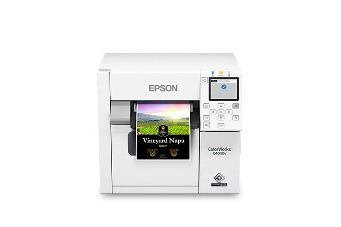 Imprimante d'étiquettes à jet d'encre couleur mate ColorWorks CW-C4000A avec découpeuse automatique